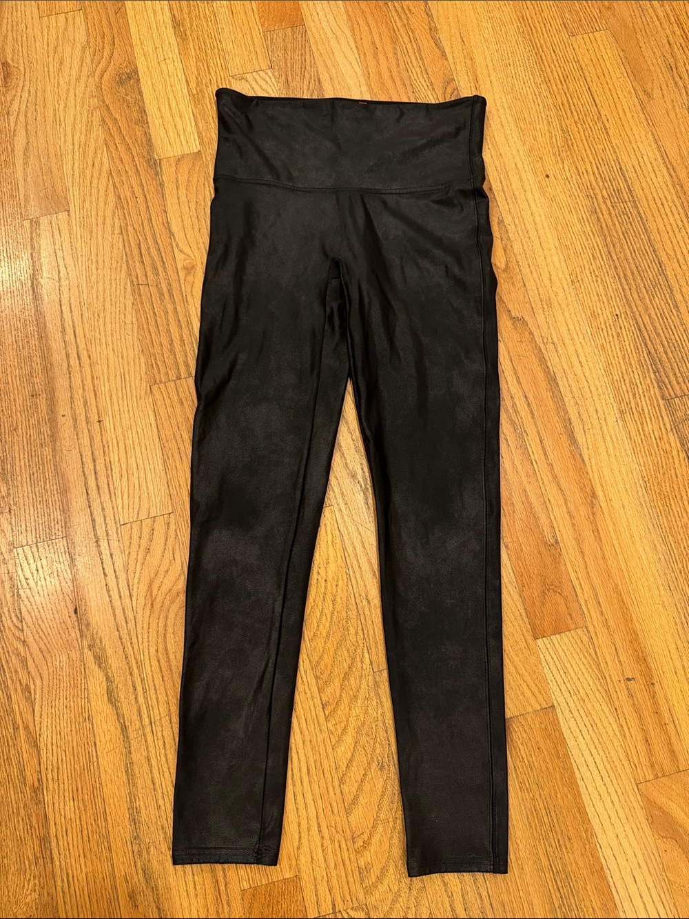 SPANX Black shiny High-Rise Sculpting Leggings Large